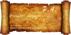 Pongó Albert névjegykártya