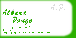 albert pongo business card